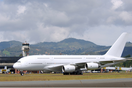 A380 in front of Medellin airport