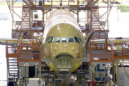 Boeing 717 final aircraft assembly W445