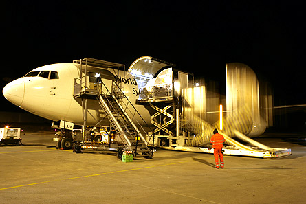 UPS Boeing 767 being loaded Cologne Bonn