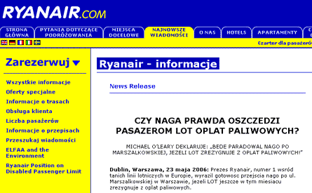 Ryanair fuel monty PL W445