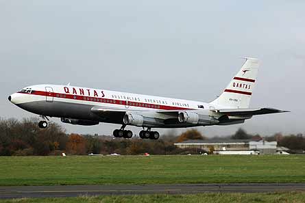Qantas 707 takes off