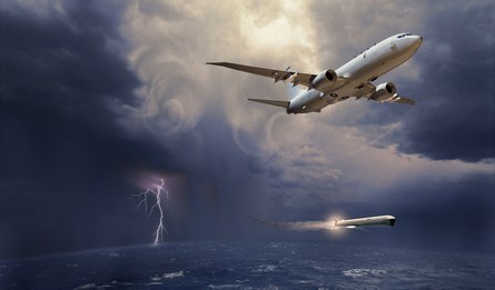 Boeing P-8A in storm