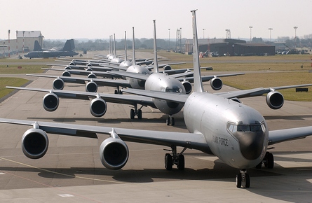 KC-135s lined up