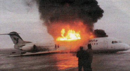 Fokker 100 flames