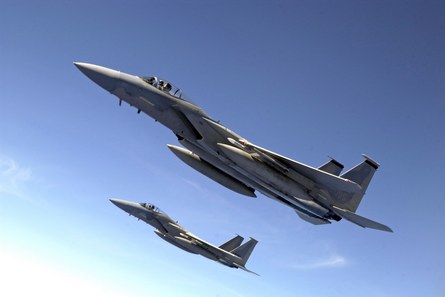 USAF F-15s in flight
