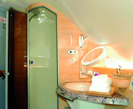 Emirates A380 shower spa