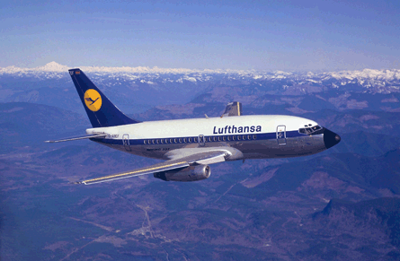 A 737-100 of launch customer Lufthansa