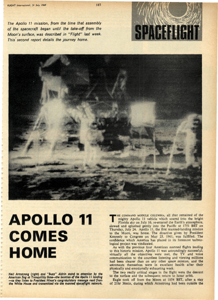 Apollo 11 return to Earth Flight International