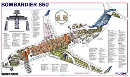 Bombardier Challenger 850 cutaway
