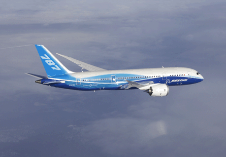 Boeing 787 in flight