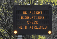 UK flight disruptions board