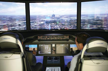 eco-flying in simulators, © Jonathan Player/Rex Fe
