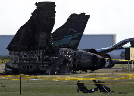 Crashed CF-18 tail - Canadian Press Rex Features