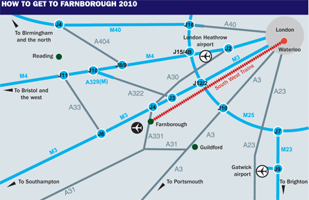 How to get to Farnborough 2010