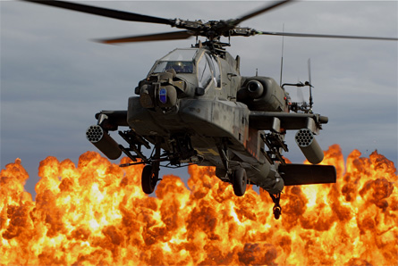 AH-64 Apache flames - US Army