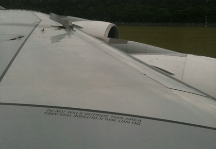 Qantas A380 engine failure wing puncture