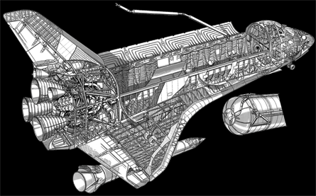 Space Shuttle Columbia cutaway