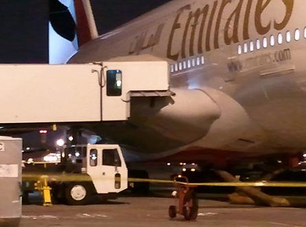 Emirates A380 bent