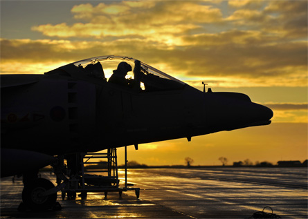 Harrier GR9 sunset - SAC Mark Dixon Crown Copyrigh