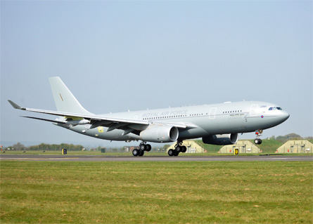 A330 Voyager lands - Qinetiq