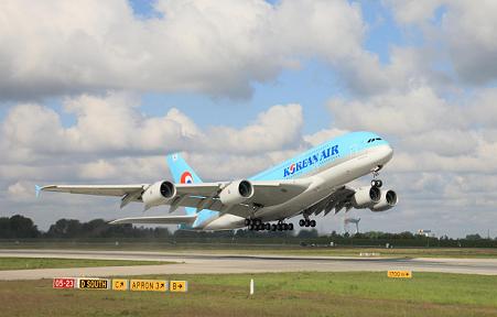 Korean Air A380 take-off