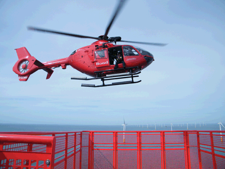 Off-shore wind farm helicopter maintenance