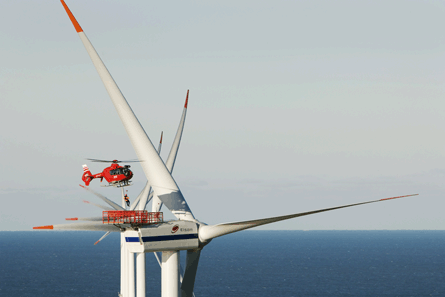 Off-shore wind farm helicopter maintenance, 