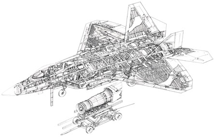 F-22 cutaway
