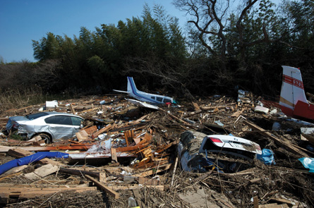Japan tsunami damage business aircraft