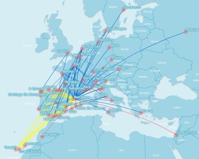Vueling route map