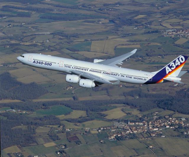 A340-500 first flight c Airbus 640