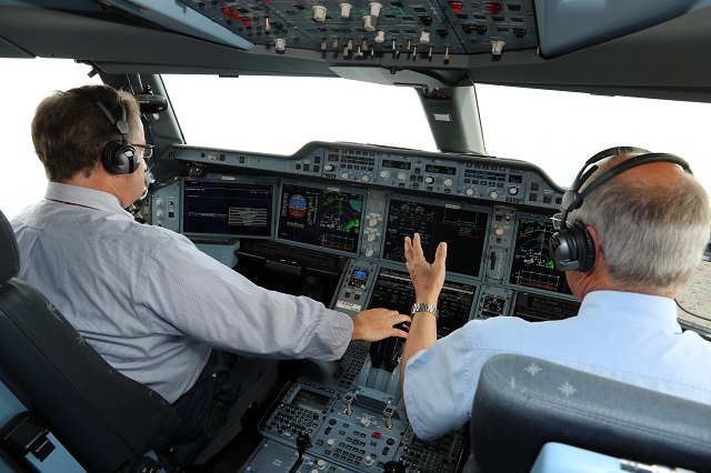 Gerz in A350 cockpit
