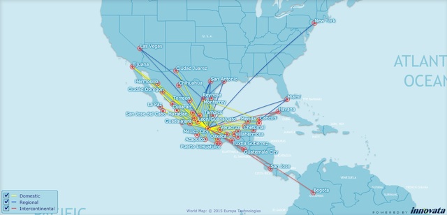Interjet route map