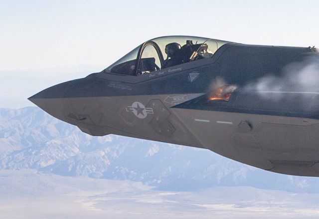 Weapons testers fire F-35's 25mm gun over Edwards AFB