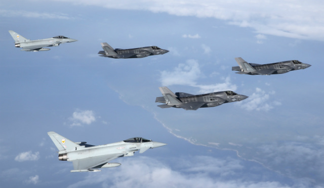 F-35Bs Typhoons - Crown Copyright