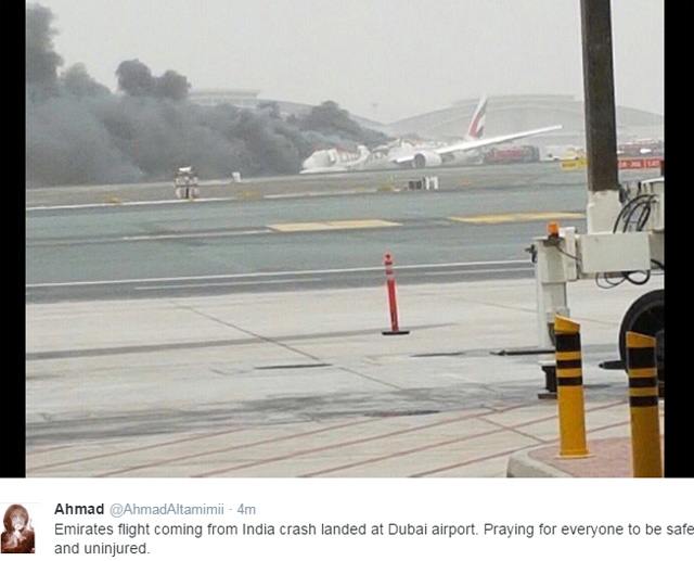Emirates 777 Fire at Dubai Airport