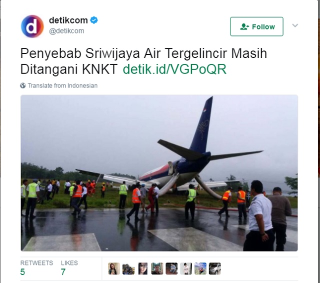 Sriwijaya 737 overrun