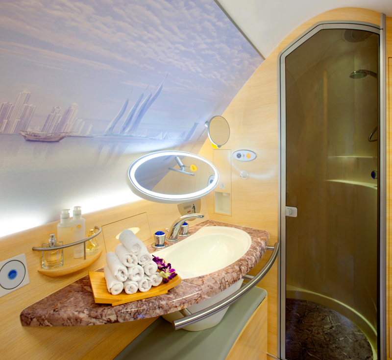 A380 First class cabin shower