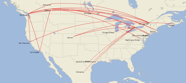 Air Canada potential A220 routes