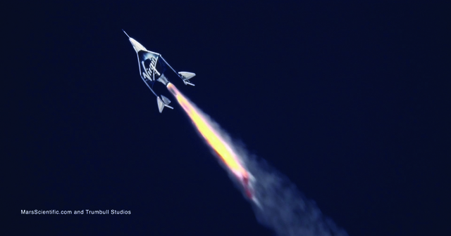 SpaceShipTwo VSS Unity rocket burn during launch