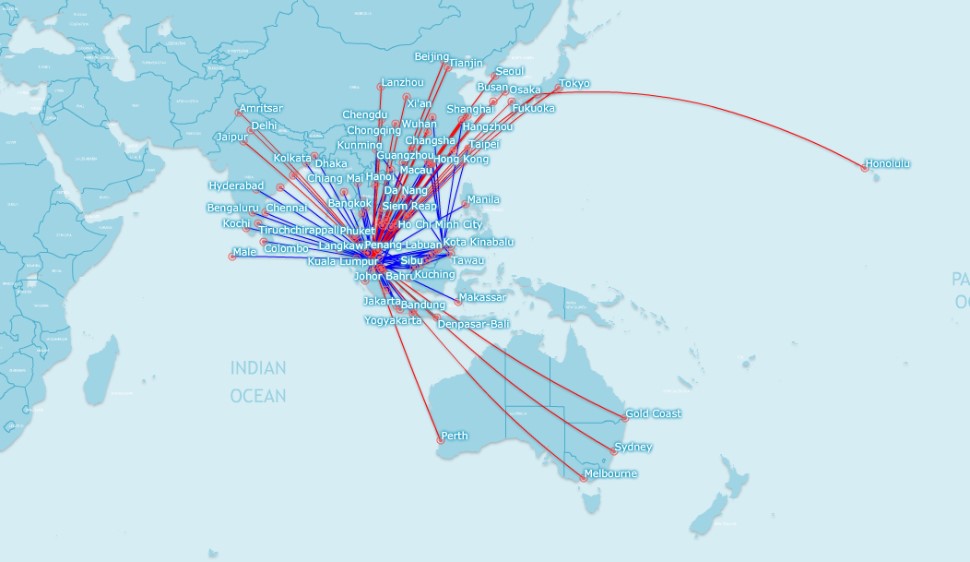 AirAsia-AirAsia X September network